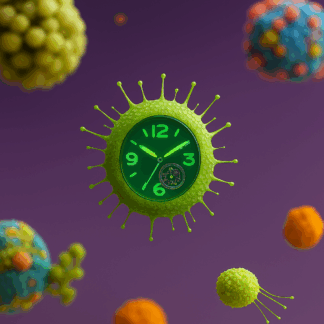 une montre microbe à fines tiges vertes