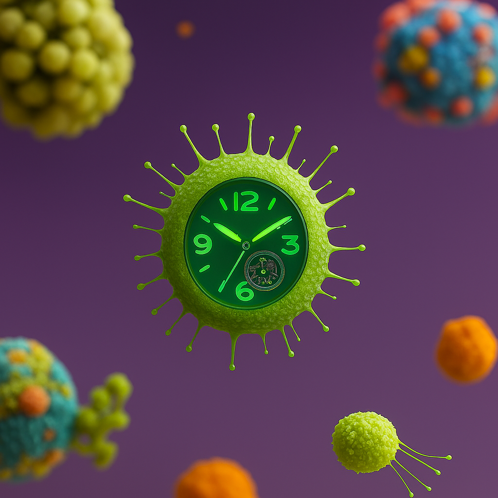 une montre microbe à fines tiges vertes