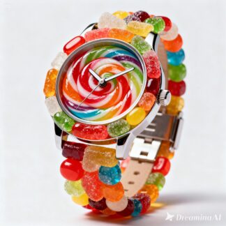 Montre bonbon multicolore aux couleurs gélifiées